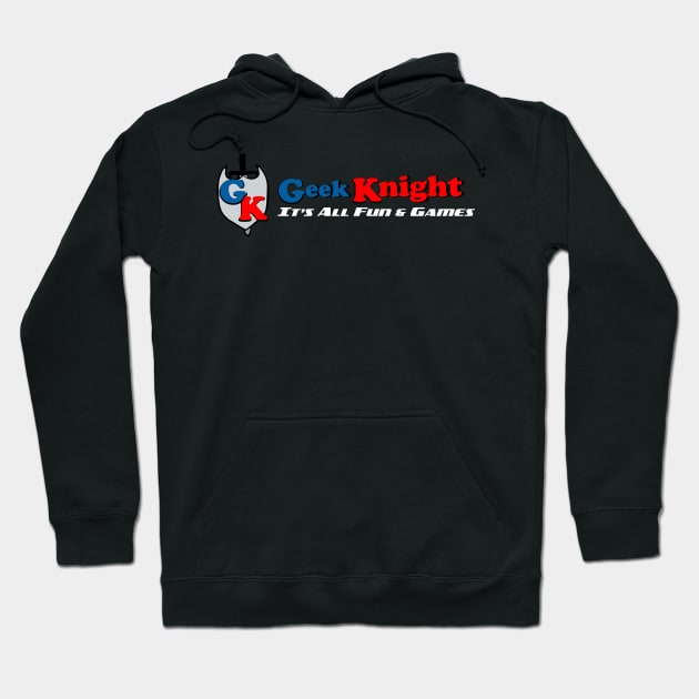 Offical GeekKnight Logo on Darl Colored Shirts Hoodie by Bossgeekknight